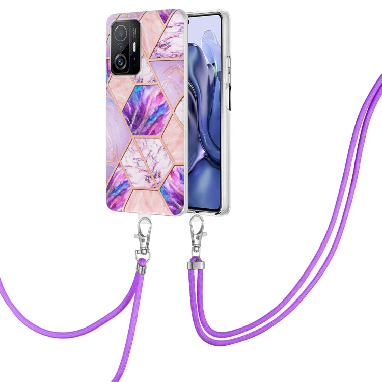 Electroplating Splicing Marble TPU Phone Case with Lanyard, For Xiaomi Mi 11T / Mi 11T Pro, For Xiaomi Redmi 10, For Samsung Galaxy A13 5G