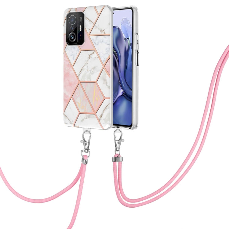Electroplating Splicing Marble TPU Phone Case with Lanyard, For Xiaomi Mi 11T / Mi 11T Pro, For Xiaomi Redmi 10, For Samsung Galaxy A13 5G