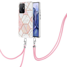 Load image into Gallery viewer, Electroplating Splicing Marble TPU Phone Case with Lanyard, For Xiaomi Mi 11T / Mi 11T Pro, For Xiaomi Redmi 10, For Samsung Galaxy A13 5G