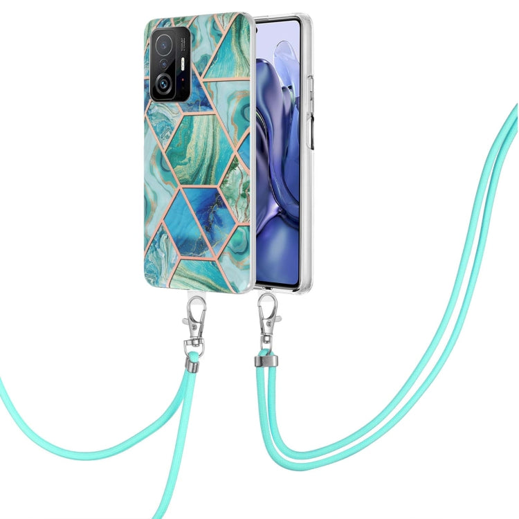 Electroplating Splicing Marble TPU Phone Case with Lanyard, For Xiaomi Mi 11T / Mi 11T Pro, For Xiaomi Redmi 10, For Samsung Galaxy A13 5G