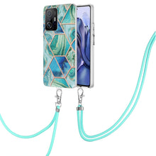 Load image into Gallery viewer, Electroplating Splicing Marble TPU Phone Case with Lanyard, For Xiaomi Mi 11T / Mi 11T Pro, For Xiaomi Redmi 10, For Samsung Galaxy A13 5G