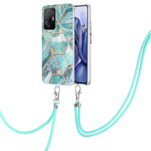 Load image into Gallery viewer, Electroplating Splicing Marble TPU Phone Case with Lanyard, For Xiaomi Mi 11T / Mi 11T Pro, For Xiaomi Redmi 10, For Samsung Galaxy A13 5G