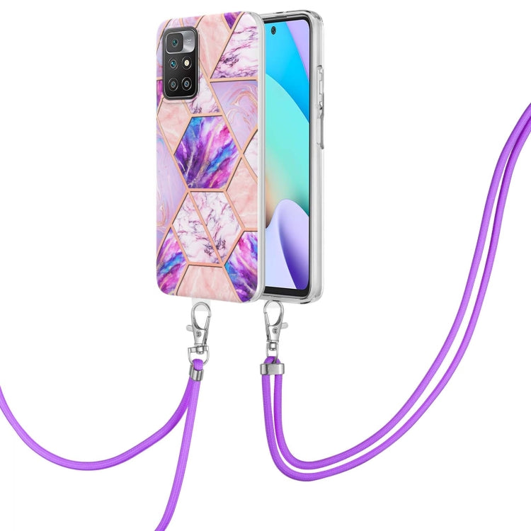 Electroplating Splicing Marble TPU Phone Case with Lanyard, For Xiaomi Mi 11T / Mi 11T Pro, For Xiaomi Redmi 10, For Samsung Galaxy A13 5G