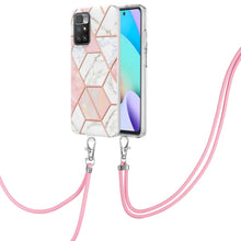 Load image into Gallery viewer, Electroplating Splicing Marble TPU Phone Case with Lanyard, For Xiaomi Mi 11T / Mi 11T Pro, For Xiaomi Redmi 10, For Samsung Galaxy A13 5G