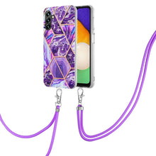 Load image into Gallery viewer, Electroplating Splicing Marble TPU Phone Case with Lanyard, For Xiaomi Mi 11T / Mi 11T Pro, For Xiaomi Redmi 10, For Samsung Galaxy A13 5G