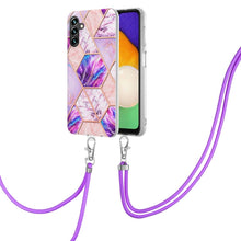 Load image into Gallery viewer, Electroplating Splicing Marble TPU Phone Case with Lanyard, For Xiaomi Mi 11T / Mi 11T Pro, For Xiaomi Redmi 10, For Samsung Galaxy A13 5G