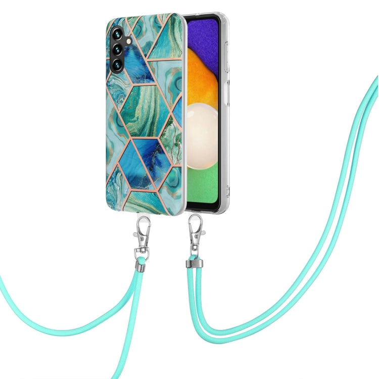 Electroplating Splicing Marble TPU Phone Case with Lanyard, For Xiaomi Mi 11T / Mi 11T Pro, For Xiaomi Redmi 10, For Samsung Galaxy A13 5G