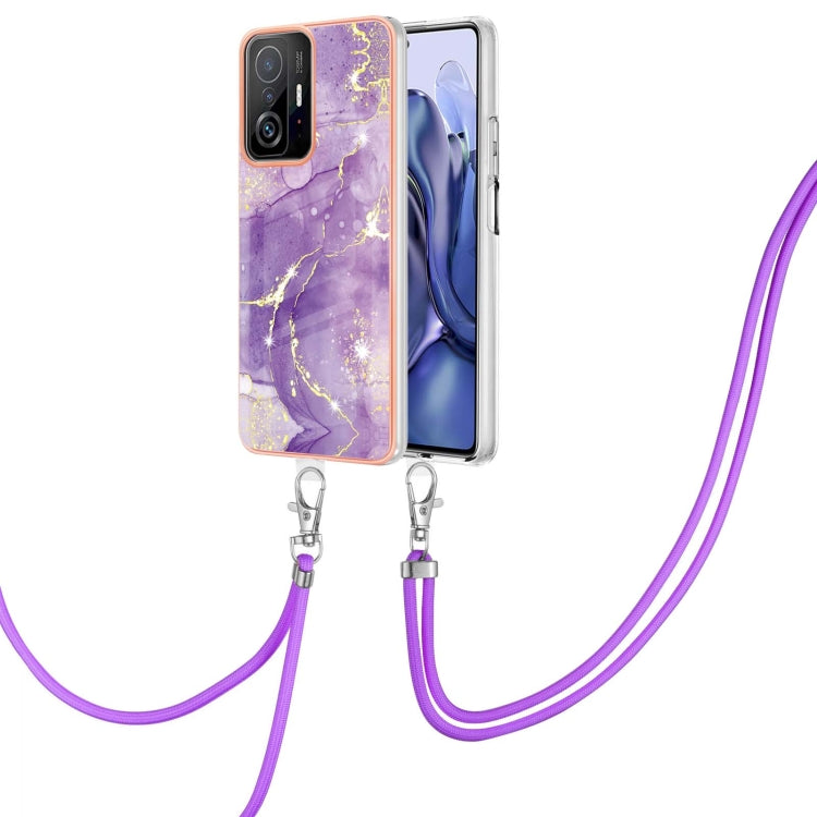 Electroplating Marble IMD TPU Phone Case with Lanyard, For Samsung Galaxy A13 5G, For Xiaomi Mi 11T / Mi 11T Pro, For Xiaomi Redmi 10