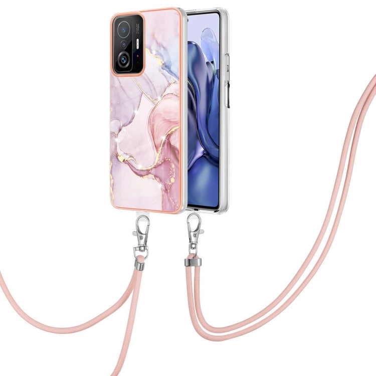 Electroplating Marble IMD TPU Phone Case with Lanyard, For Samsung Galaxy A13 5G, For Xiaomi Mi 11T / Mi 11T Pro, For Xiaomi Redmi 10