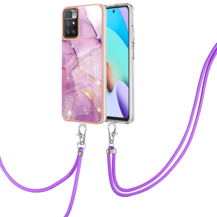 Electroplating Marble IMD TPU Phone Case with Lanyard, For Samsung Galaxy A13 5G, For Xiaomi Mi 11T / Mi 11T Pro, For Xiaomi Redmi 10