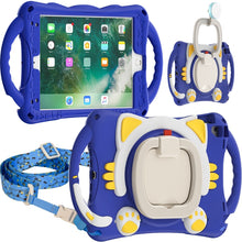 Load image into Gallery viewer, Cute Cat King Kids Shockproof EVA Protective Case with Holder &amp; Shoulder Strap &amp; Handle, For iPad 9.7 2018 / 2017 / Air / Air 2 / Pro 9.7, For iPad 10.2 2019 / 2020 / 2021 / Pro 10.5, For iPad mini 6 / mini 2024, For iPad mini 6