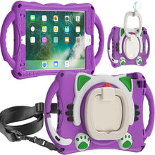 Load image into Gallery viewer, Cute Cat King Kids Shockproof EVA Protective Case with Holder &amp; Shoulder Strap &amp; Handle, For iPad 9.7 2018 / 2017 / Air / Air 2 / Pro 9.7, For iPad 10.2 2019 / 2020 / 2021 / Pro 10.5, For iPad mini 6 / mini 2024, For iPad mini 6