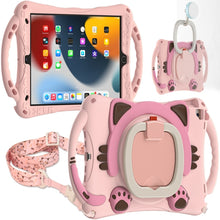 Load image into Gallery viewer, Cute Cat King Kids Shockproof EVA Protective Case with Holder &amp; Shoulder Strap &amp; Handle, For iPad 9.7 2018 / 2017 / Air / Air 2 / Pro 9.7, For iPad 10.2 2019 / 2020 / 2021 / Pro 10.5, For iPad mini 6 / mini 2024, For iPad mini 6