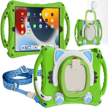 Load image into Gallery viewer, Cute Cat King Kids Shockproof EVA Protective Case with Holder &amp; Shoulder Strap &amp; Handle, For iPad 9.7 2018 / 2017 / Air / Air 2 / Pro 9.7, For iPad 10.2 2019 / 2020 / 2021 / Pro 10.5, For iPad mini 6 / mini 2024, For iPad mini 6