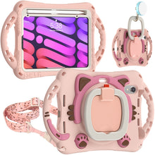 Load image into Gallery viewer, Cute Cat King Kids Shockproof EVA Protective Case with Holder &amp; Shoulder Strap &amp; Handle, For iPad 9.7 2018 / 2017 / Air / Air 2 / Pro 9.7, For iPad 10.2 2019 / 2020 / 2021 / Pro 10.5, For iPad mini 6 / mini 2024, For iPad mini 6