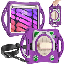 Load image into Gallery viewer, Cute Cat King Kids Shockproof EVA Protective Case with Holder &amp; Shoulder Strap &amp; Handle, For iPad mini 6 / mini 2024