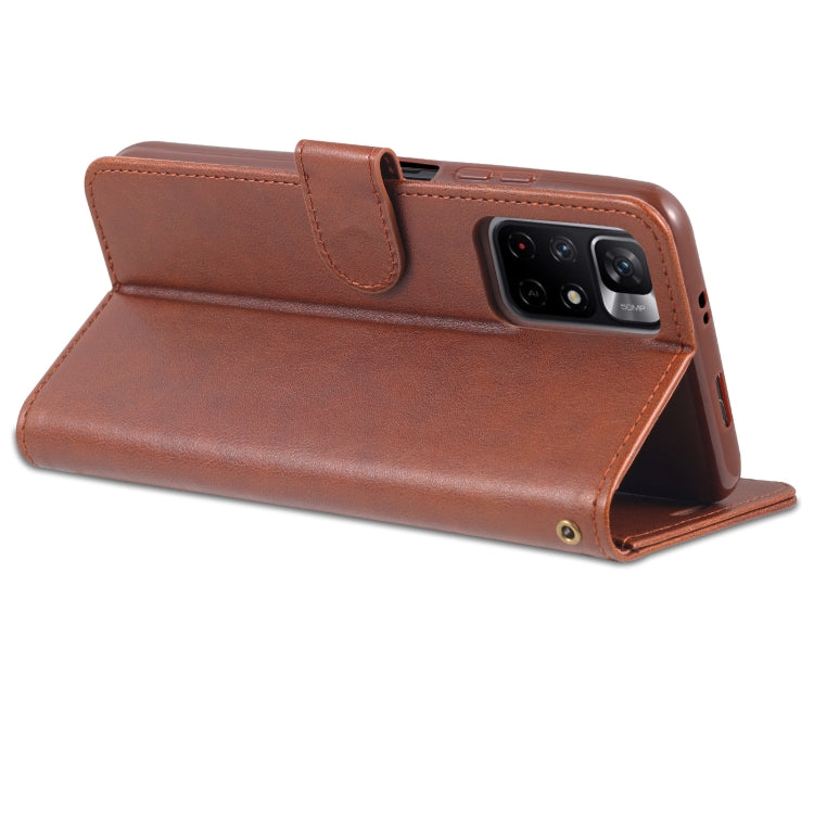 AZNS Sheepskin Texture Horizontal Flip Leather Phone Case with Holder & Card Slots & Wallet, For Xiaomi Redmi Note 11 / Poco M4 Pro 5G