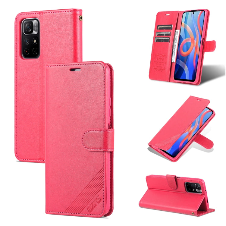 AZNS Sheepskin Texture Horizontal Flip Leather Phone Case with Holder & Card Slots & Wallet, For Xiaomi Redmi Note 11 / Poco M4 Pro 5G