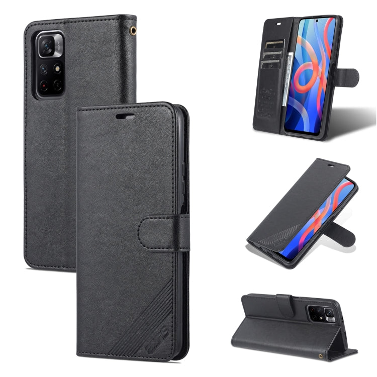 AZNS Sheepskin Texture Horizontal Flip Leather Phone Case with Holder & Card Slots & Wallet, For Xiaomi Redmi Note 11 / Poco M4 Pro 5G