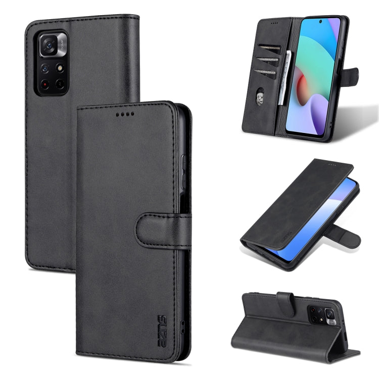 AZNS Skin Feel Calf Texture Horizontal Flip Leather Phone Case with Card Slots & Holder & Wallet, For Xiaomi Redmi Note 11 / Poco M4 Pro 5G