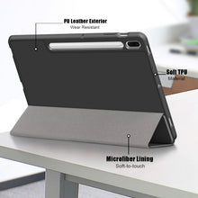 Load image into Gallery viewer, Solid Color TPU Horizontal Flip Tablet Leather Case with 3-Fold Holder &amp; Sleep / Wake-up Function, For Samsung Galaxy Tab S7 FE 12.4