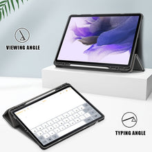 Load image into Gallery viewer, Solid Color TPU Horizontal Flip Tablet Leather Case with 3-Fold Holder &amp; Sleep / Wake-up Function, For Samsung Galaxy Tab S7 FE 12.4