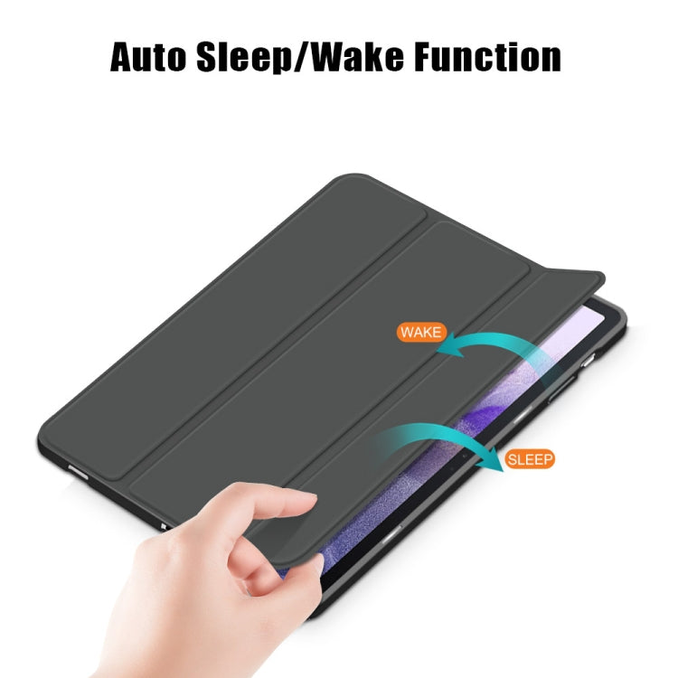 Solid Color TPU Horizontal Flip Tablet Leather Case with 3-Fold Holder & Sleep / Wake-up Function, For Samsung Galaxy Tab S7 FE 12.4