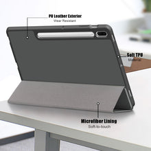 Load image into Gallery viewer, Solid Color TPU Horizontal Flip Tablet Leather Case with 3-Fold Holder &amp; Sleep / Wake-up Function, For Samsung Galaxy Tab S7 FE 12.4