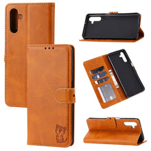Load image into Gallery viewer, Embossed Happy Cat Pattern Leather Phone Case, For Samsung Galaxy S22 Ultra 5G, For Samsung Galaxy A13 5G, For Samsung Galaxy A33 5G, For Samsung Galaxy A53