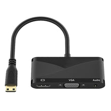 Load image into Gallery viewer, h114 3 in 1 Mini HDMI to HDMI + VGA + 3.5 Audio Converter Cable, h114