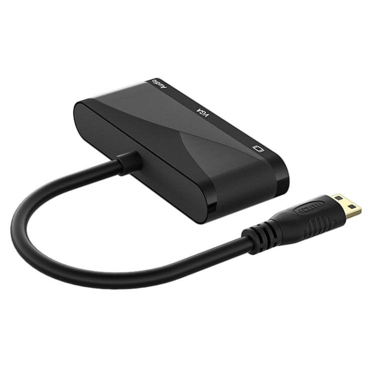 h114 3 in 1 Mini HDMI to HDMI + VGA + 3.5 Audio Converter Cable, h114