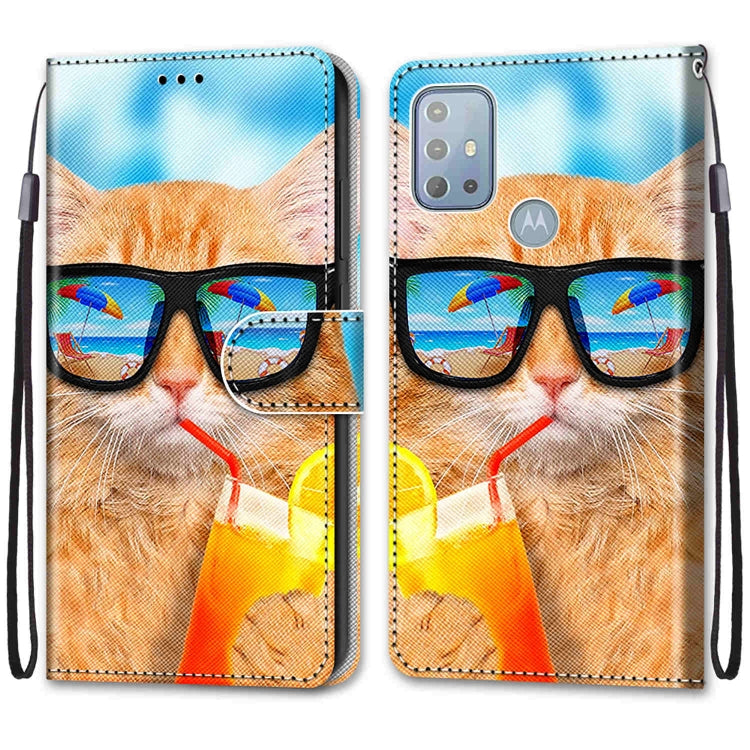 Coloured Drawing Cross Texture Horizontal Flip Leather Phone Case with Holder & Card Slots & Wallet & Lanyard, For Motorola Moto G10/G20/G30, For Xiaomi Redmi Note 11