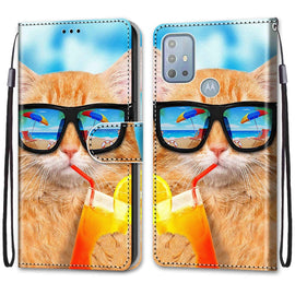 Coloured Drawing Cross Texture Horizontal Flip Leather Phone Case with Holder & Card Slots & Wallet & Lanyard, For Motorola Moto G10/G20/G30, For Xiaomi Redmi Note 11