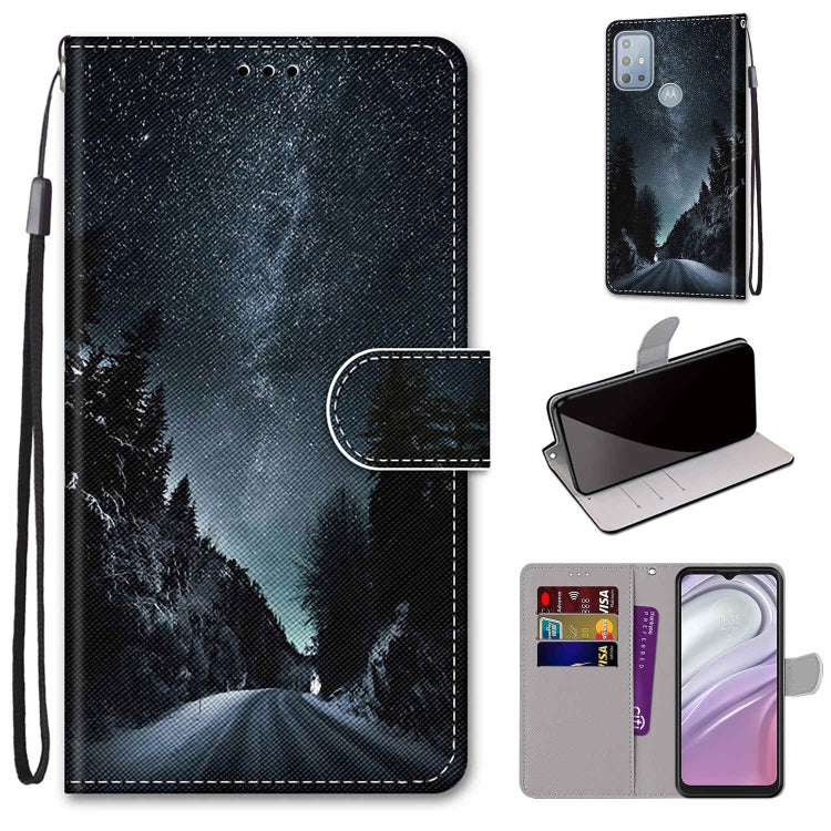 Coloured Drawing Cross Texture Horizontal Flip Leather Phone Case with Holder & Card Slots & Wallet & Lanyard, For Motorola Moto G10/G20/G30, For Xiaomi Redmi Note 11