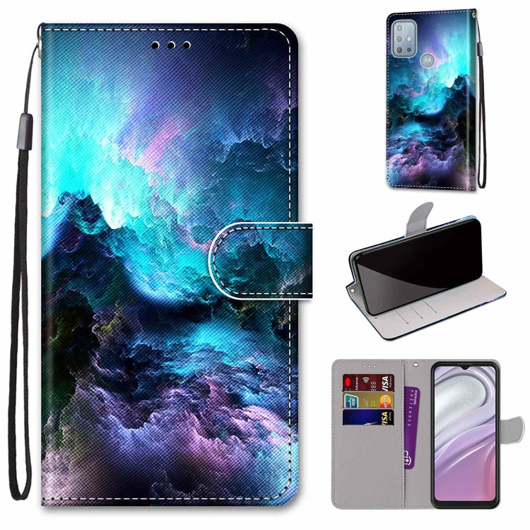 Coloured Drawing Cross Texture Horizontal Flip Leather Phone Case with Holder & Card Slots & Wallet & Lanyard, For Motorola Moto G10/G20/G30, For Xiaomi Redmi Note 11