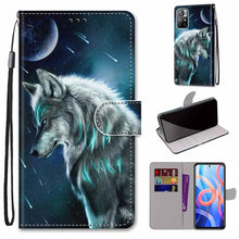 Load image into Gallery viewer, Coloured Drawing Cross Texture Horizontal Flip Leather Phone Case with Holder &amp; Card Slots &amp; Wallet &amp; Lanyard, For Motorola Moto G10/G20/G30, For Xiaomi Redmi Note 11