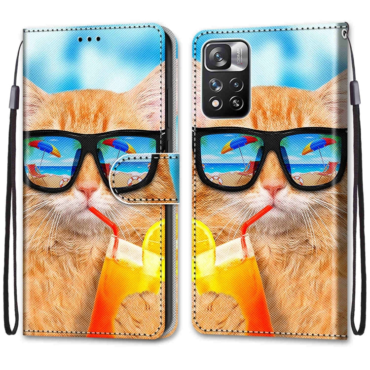 Coloured Drawing Cross Texture Horizontal Flip Leather Phone Case with Holder & Card Slots & Wallet & Lanyard, For Xiaomi Redmi Note 11 Pro/11 Pro+, For Nokia C01 Plus