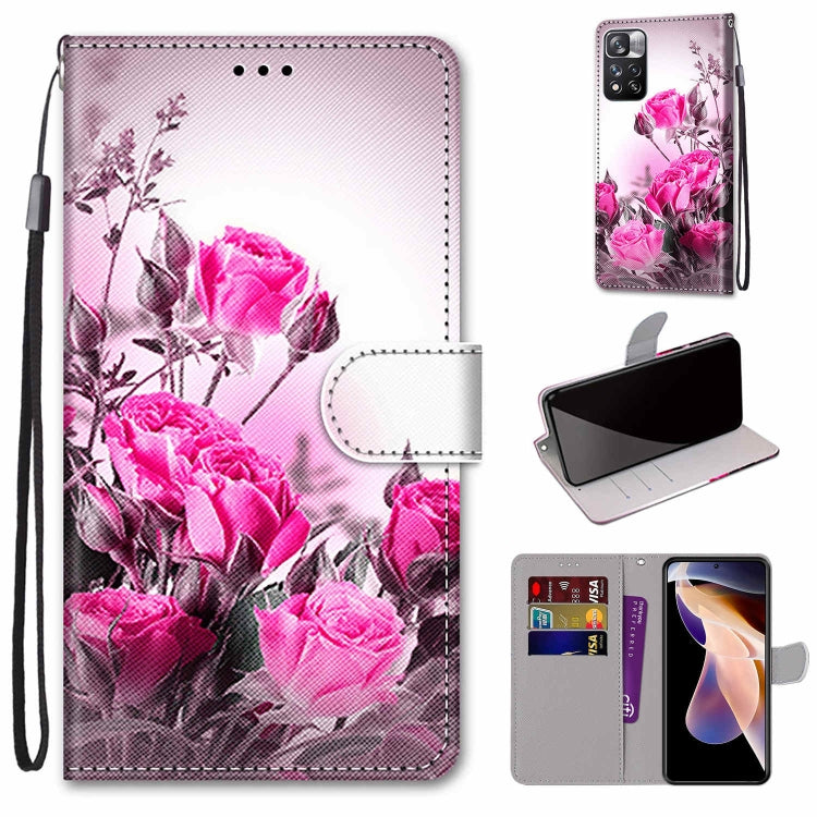 Coloured Drawing Cross Texture Horizontal Flip Leather Phone Case with Holder & Card Slots & Wallet & Lanyard, For Xiaomi Redmi Note 11 Pro/11 Pro+, For Nokia C01 Plus