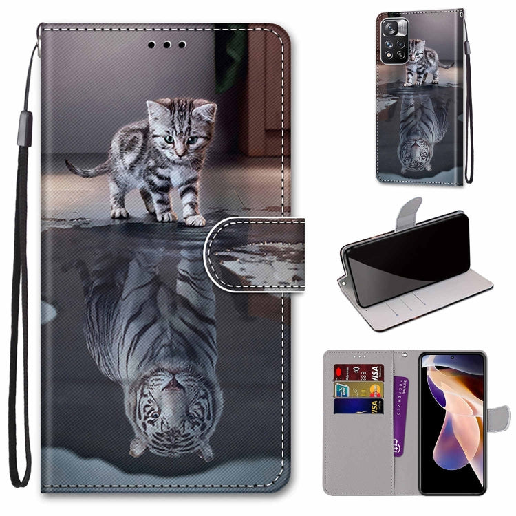 Coloured Drawing Cross Texture Horizontal Flip Leather Phone Case with Holder & Card Slots & Wallet & Lanyard, For Xiaomi Redmi Note 11 Pro/11 Pro+, For Nokia C01 Plus