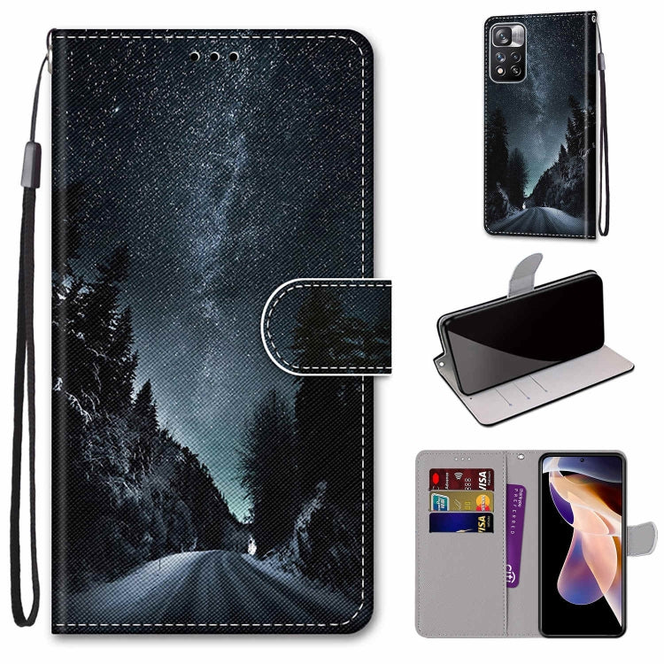 Coloured Drawing Cross Texture Horizontal Flip Leather Phone Case with Holder & Card Slots & Wallet & Lanyard, For Xiaomi Redmi Note 11 Pro/11 Pro+, For Nokia C01 Plus