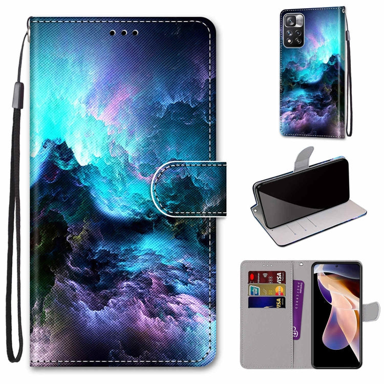 Coloured Drawing Cross Texture Horizontal Flip Leather Phone Case with Holder & Card Slots & Wallet & Lanyard, For Xiaomi Redmi Note 11 Pro/11 Pro+, For Nokia C01 Plus
