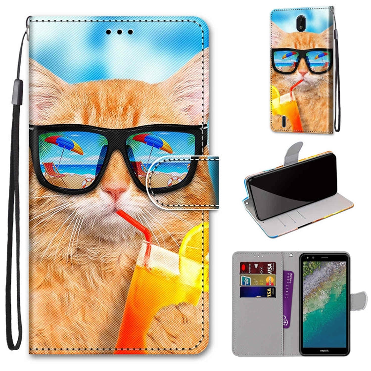 Coloured Drawing Cross Texture Horizontal Flip Leather Phone Case with Holder & Card Slots & Wallet & Lanyard, For Xiaomi Redmi Note 11 Pro/11 Pro+, For Nokia C01 Plus