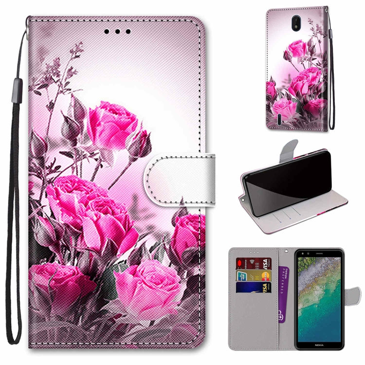 Coloured Drawing Cross Texture Horizontal Flip Leather Phone Case with Holder & Card Slots & Wallet & Lanyard, For Xiaomi Redmi Note 11 Pro/11 Pro+, For Nokia C01 Plus