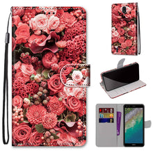 Load image into Gallery viewer, Coloured Drawing Cross Texture Horizontal Flip Leather Phone Case with Holder &amp; Card Slots &amp; Wallet &amp; Lanyard, For Xiaomi Redmi Note 11 Pro/11 Pro+, For Nokia C01 Plus
