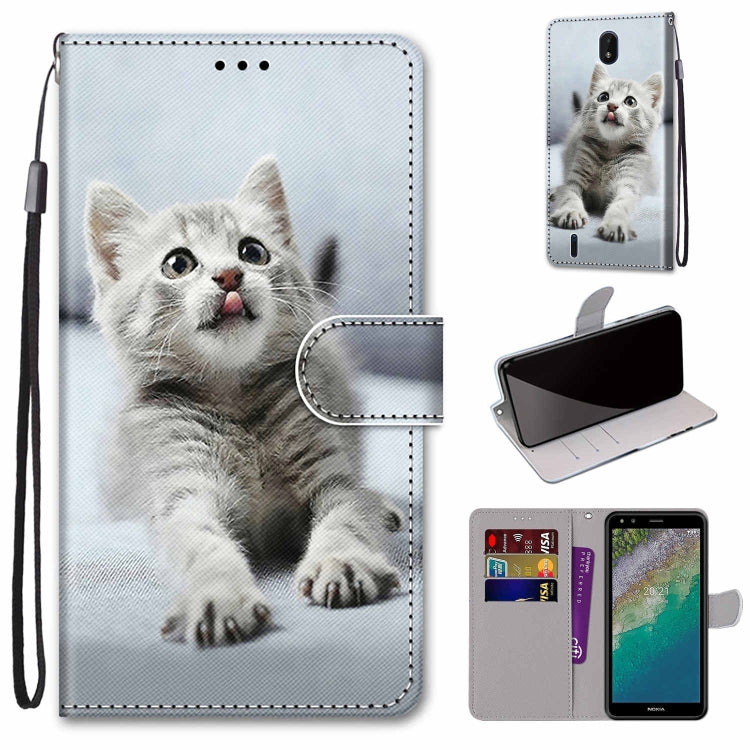Coloured Drawing Cross Texture Horizontal Flip Leather Phone Case with Holder & Card Slots & Wallet & Lanyard, For Xiaomi Redmi Note 11 Pro/11 Pro+, For Nokia C01 Plus