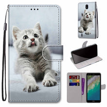 Load image into Gallery viewer, Coloured Drawing Cross Texture Horizontal Flip Leather Phone Case with Holder &amp; Card Slots &amp; Wallet &amp; Lanyard, For Xiaomi Redmi Note 11 Pro/11 Pro+, For Nokia C01 Plus