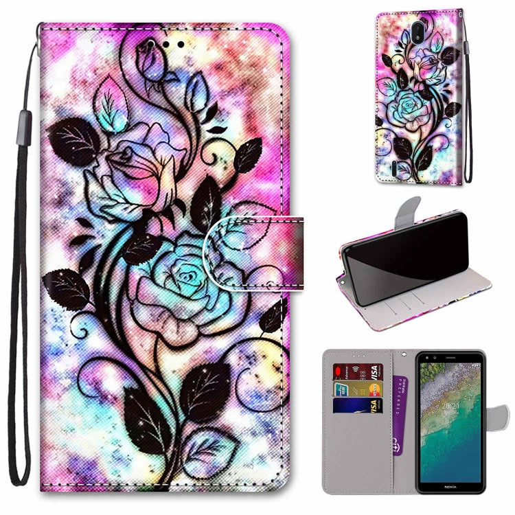 Coloured Drawing Cross Texture Horizontal Flip Leather Phone Case with Holder & Card Slots & Wallet & Lanyard, For Xiaomi Redmi Note 11 Pro/11 Pro+, For Nokia C01 Plus