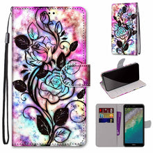 Load image into Gallery viewer, Coloured Drawing Cross Texture Horizontal Flip Leather Phone Case with Holder &amp; Card Slots &amp; Wallet &amp; Lanyard, For Xiaomi Redmi Note 11 Pro/11 Pro+, For Nokia C01 Plus