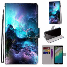 Load image into Gallery viewer, Coloured Drawing Cross Texture Horizontal Flip Leather Phone Case with Holder &amp; Card Slots &amp; Wallet &amp; Lanyard, For Xiaomi Redmi Note 11 Pro/11 Pro+, For Nokia C01 Plus