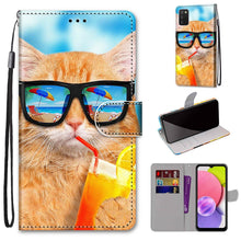 Load image into Gallery viewer, Coloured Drawing Cross Texture Horizontal Flip Leather Phone Case with Holder &amp; Card Slots &amp; Wallet &amp; Lanyard, For Samsung Galaxy A03s 166mm Version, For Samsung Galaxy A13 4G